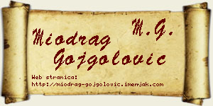 Miodrag Gojgolović vizit kartica